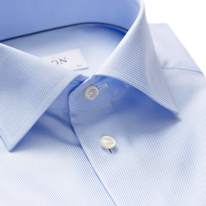 Eton slim fit blauw twill NOS-100% katoen-HEREN SHIRTS-Blauw