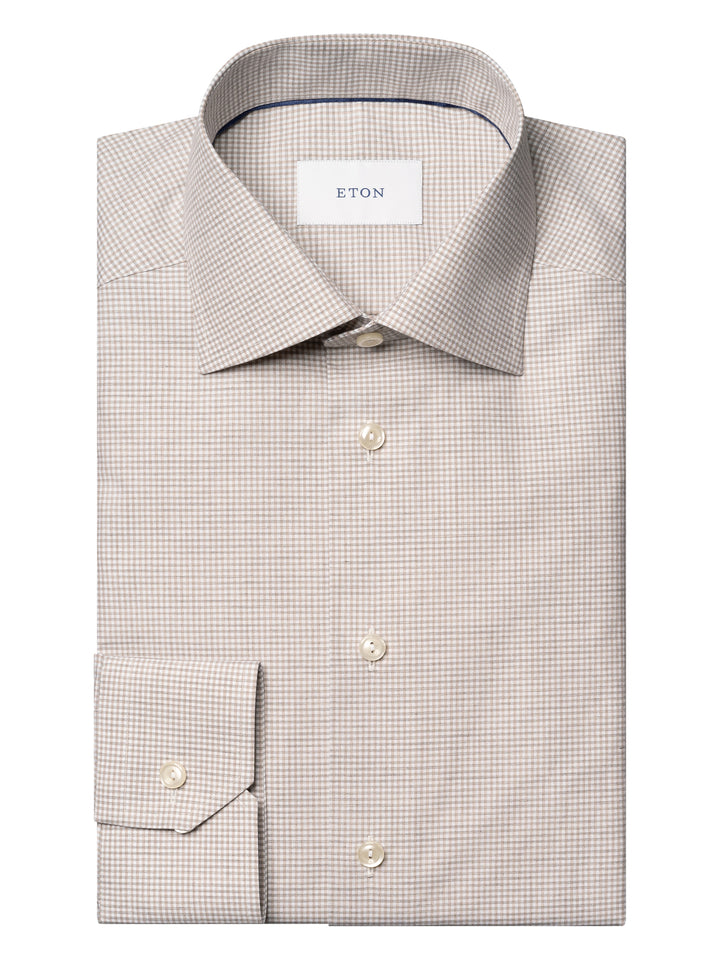 Eton – Slim Fit Business Shirt Beige-100% katoen-HEREN SHIRTS-Beige