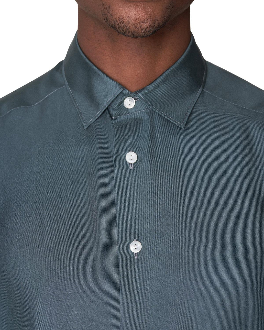 Eton slim fit casual shirt-100% zijde-HEREN SHIRTS-Groen