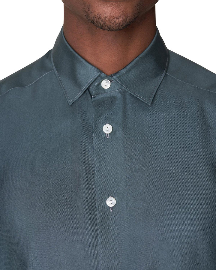 Eton slim fit casual shirt-100% zijde-HEREN SHIRTS-Groen