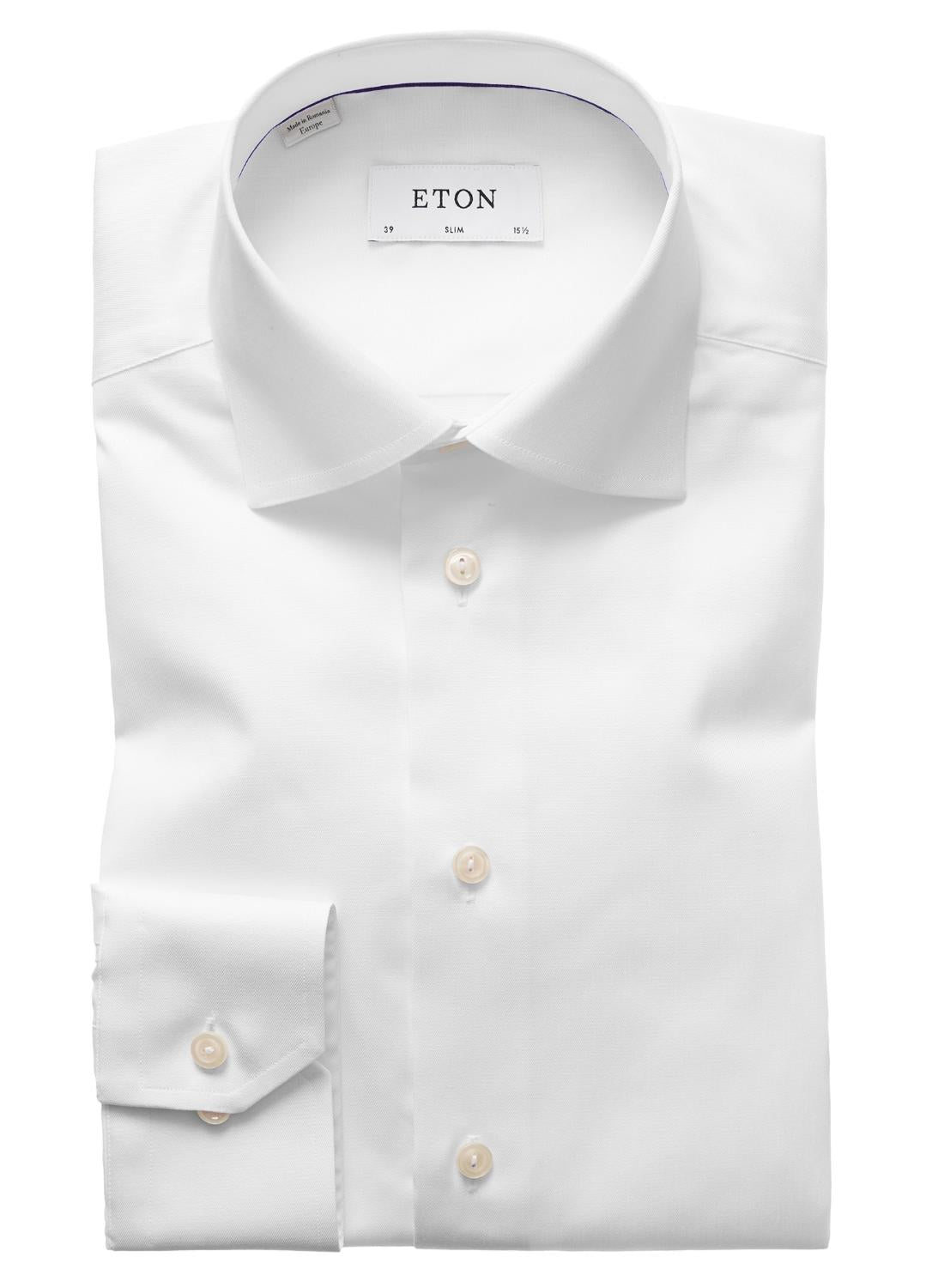 Eton slim fit overhemd-100% katoen-HEREN SHIRTS-Wit