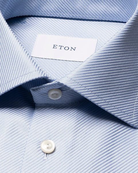 Eton Slim Fit Overhemd – Blauw-100% katoen-HEREN SHIRTS-Blauw