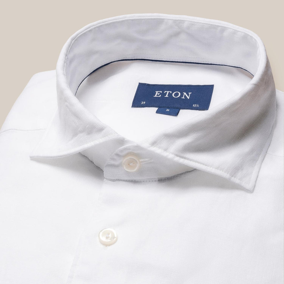 Eton slim fit overhemd linnen-100% linnen-HEREN SHIRTS-Wit