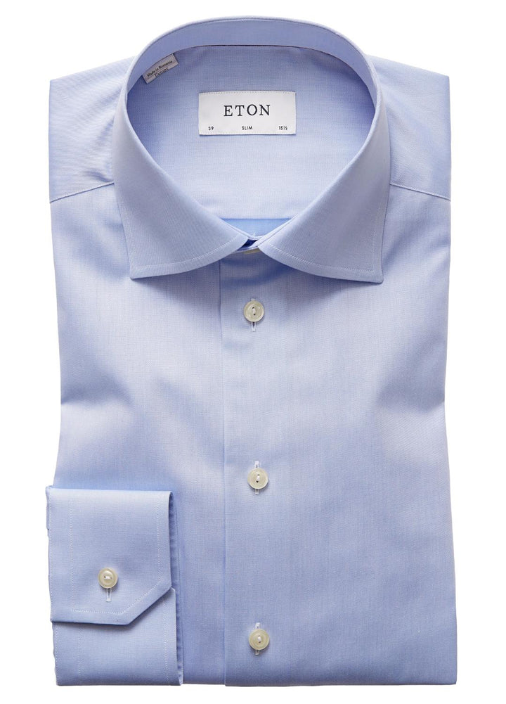 Eton slim fit overhemd NOS-100% katoen-HEREN SHIRTS-Blauw