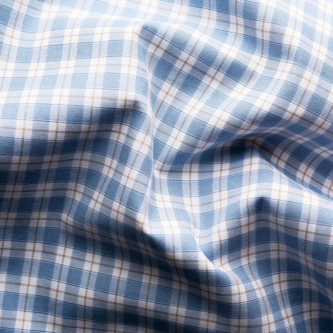 Eton Slim Fit ruit twill shirt-HEREN SHIRTS-Blauw