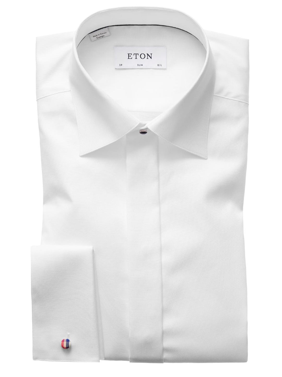 Eton slim fit smokinghemd-100% katoen-HEREN GELEGENHEIDSKLEDING-Wit