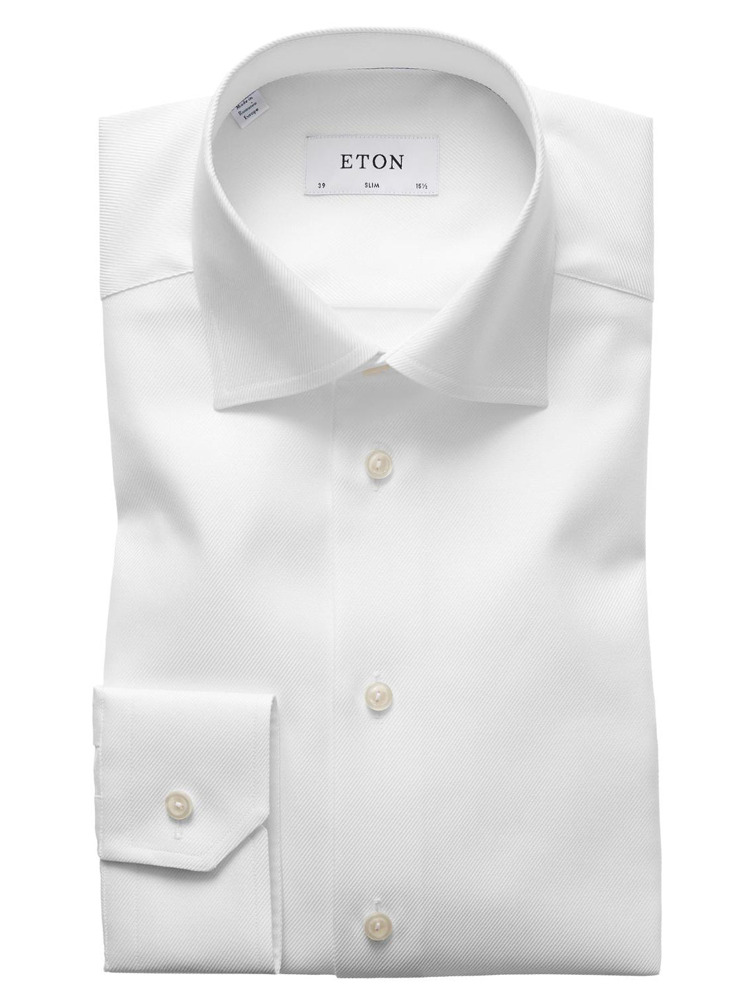 Eton slim fit wit twill NOS-100% katoen-HEREN SHIRTS-Wit