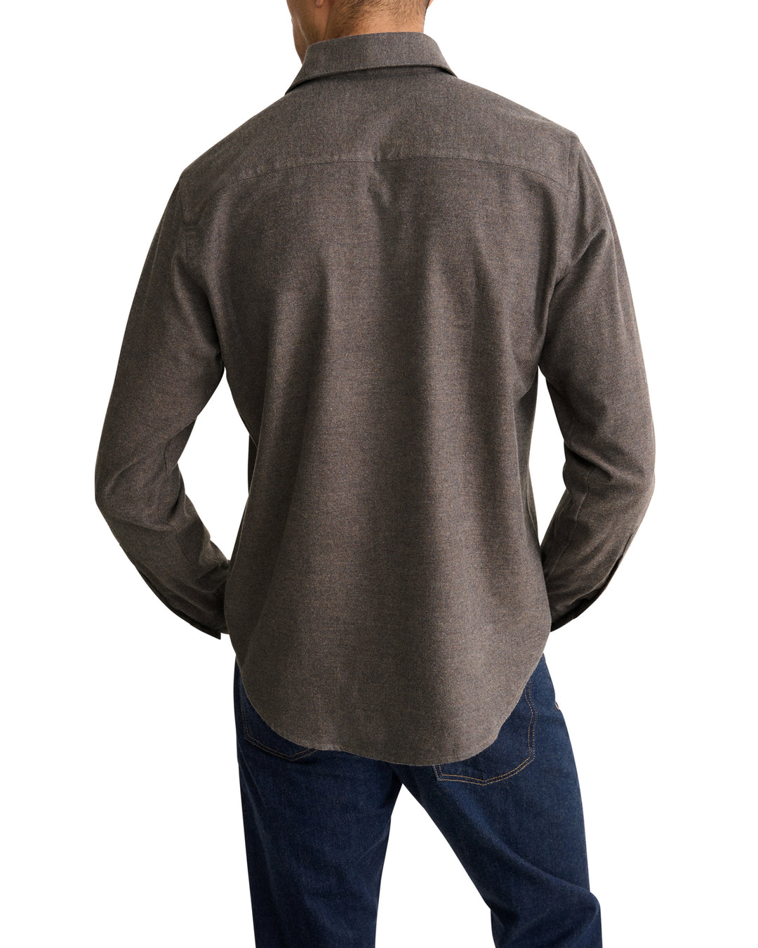 Eton Solid Flannel Shirt – Bruin-100% katoen-HEREN SHIRTS-Bruin
