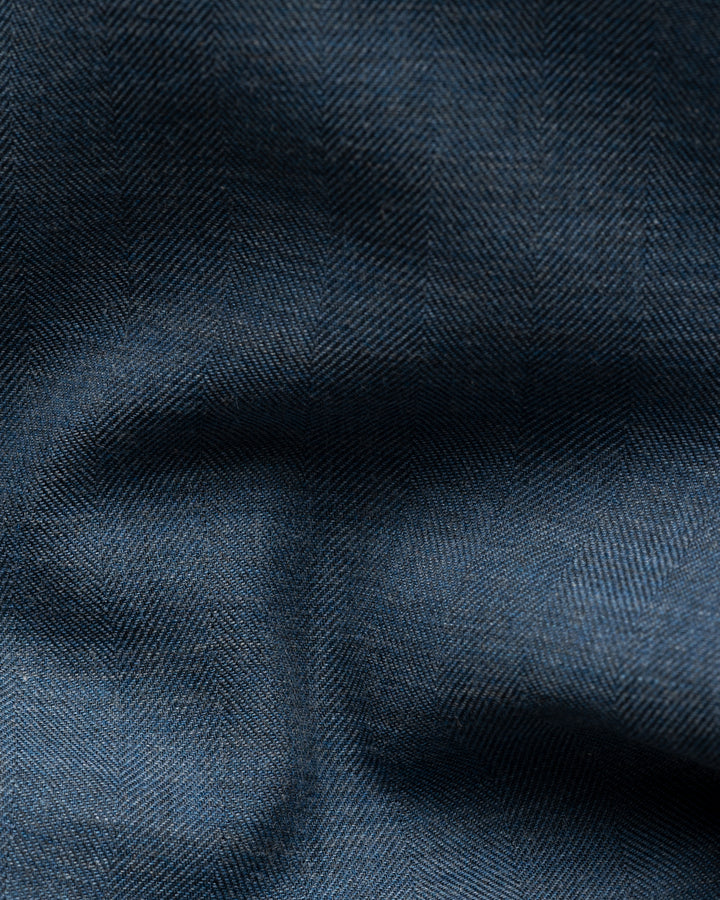 Eton Solid Signature Flannel Shirt – Blauw-100% katoen-HEREN SHIRTS-Blauw