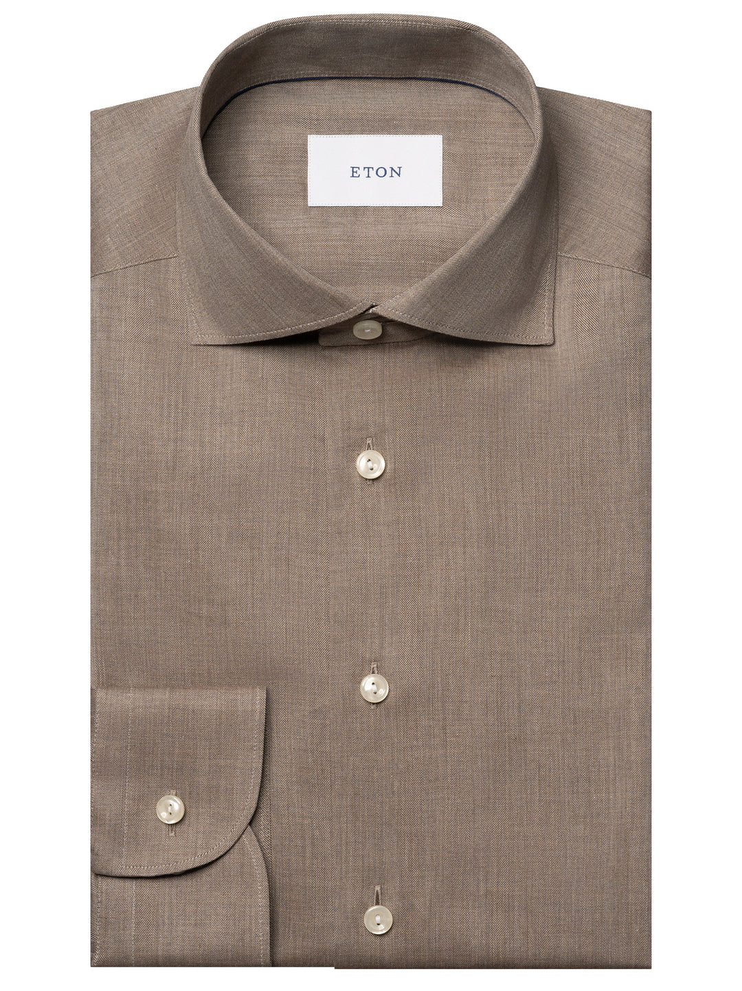Eton Solid Signature Flannel Shirt – Blauw-100% katoen -HEREN SHIRTS-Blauw