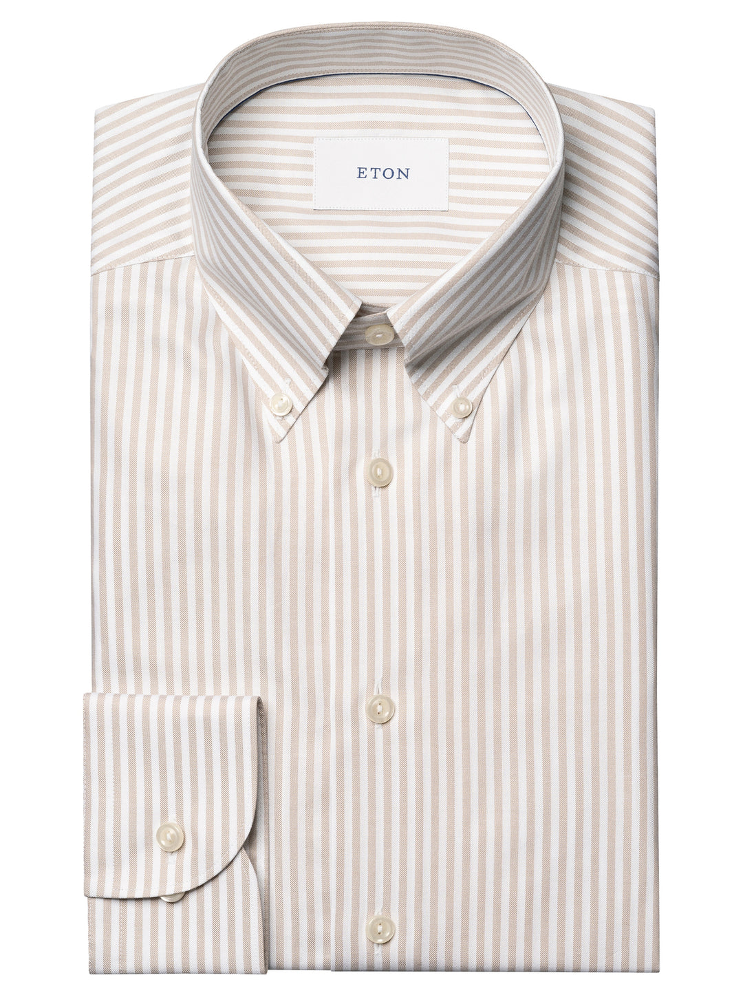 Eton Streep Signature Oxford Shirt Contemporary -100% katoen-HEREN SHIRTS-Beige