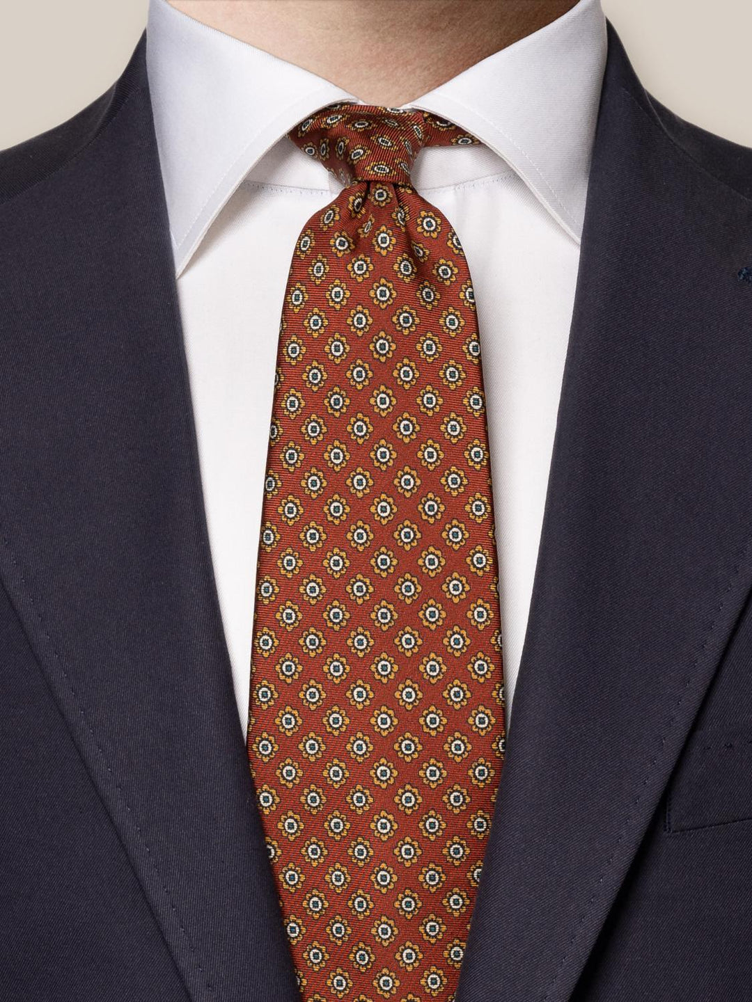 Eton stropdas-100% zijde-HEREN DAS/ STRIK/POCHETTE-Bruin