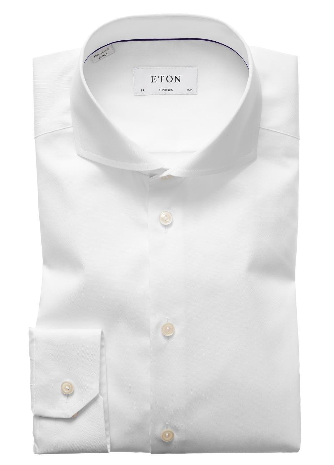 Eton super slim fit shirt NOS-100% katoen-HEREN SHIRTS-Wit