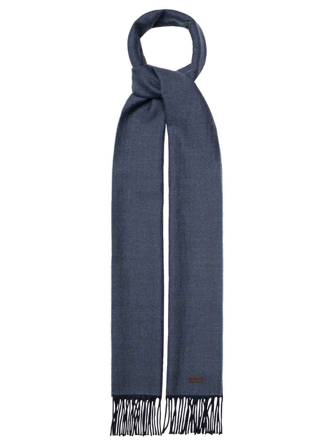 Eton Twill Wollen Sjaal – Blauw-100% merino wol-HEREN ACCESSOIRES-Blauw