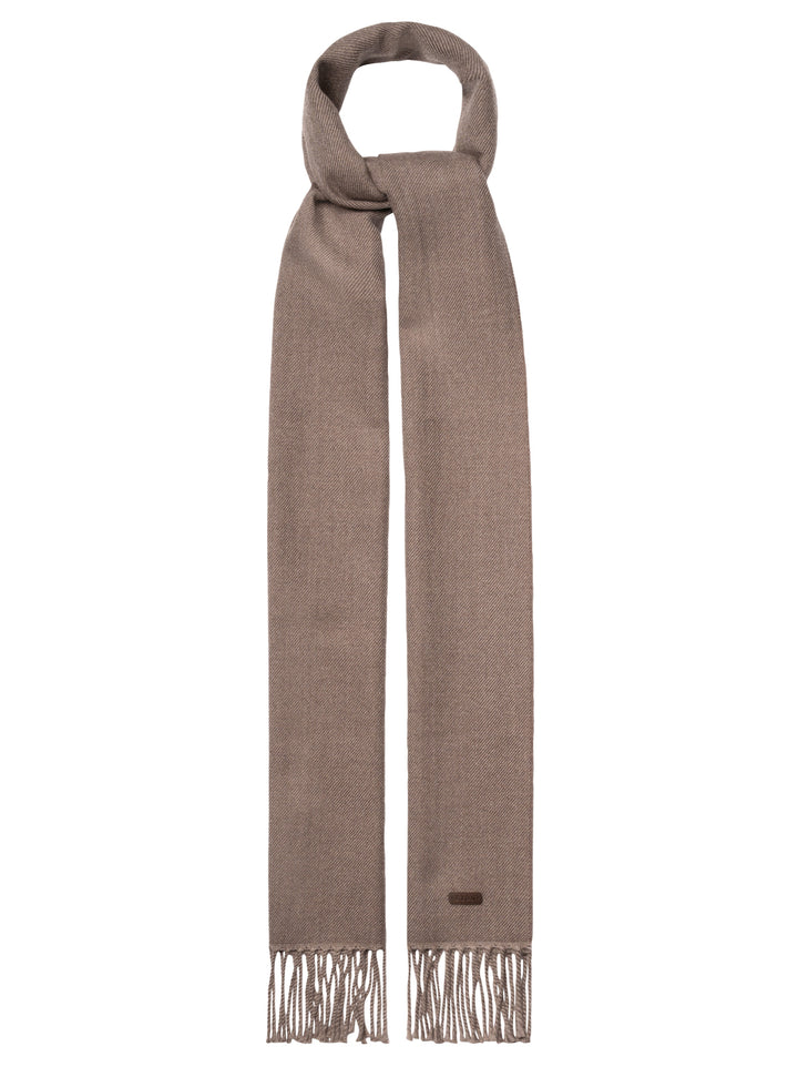 Eton Twill Wollen Sjaal – Bruin-100% merino wol-HEREN ACCESSOIRES-Bruin