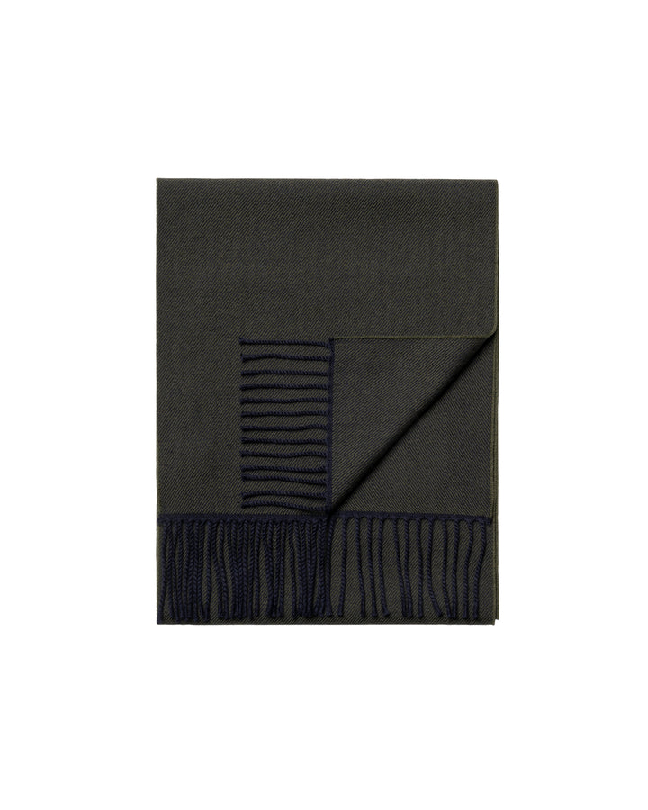 Eton Twill Wollen Sjaal – Groen-100% merino wol-HEREN ACCESSOIRES-Groen