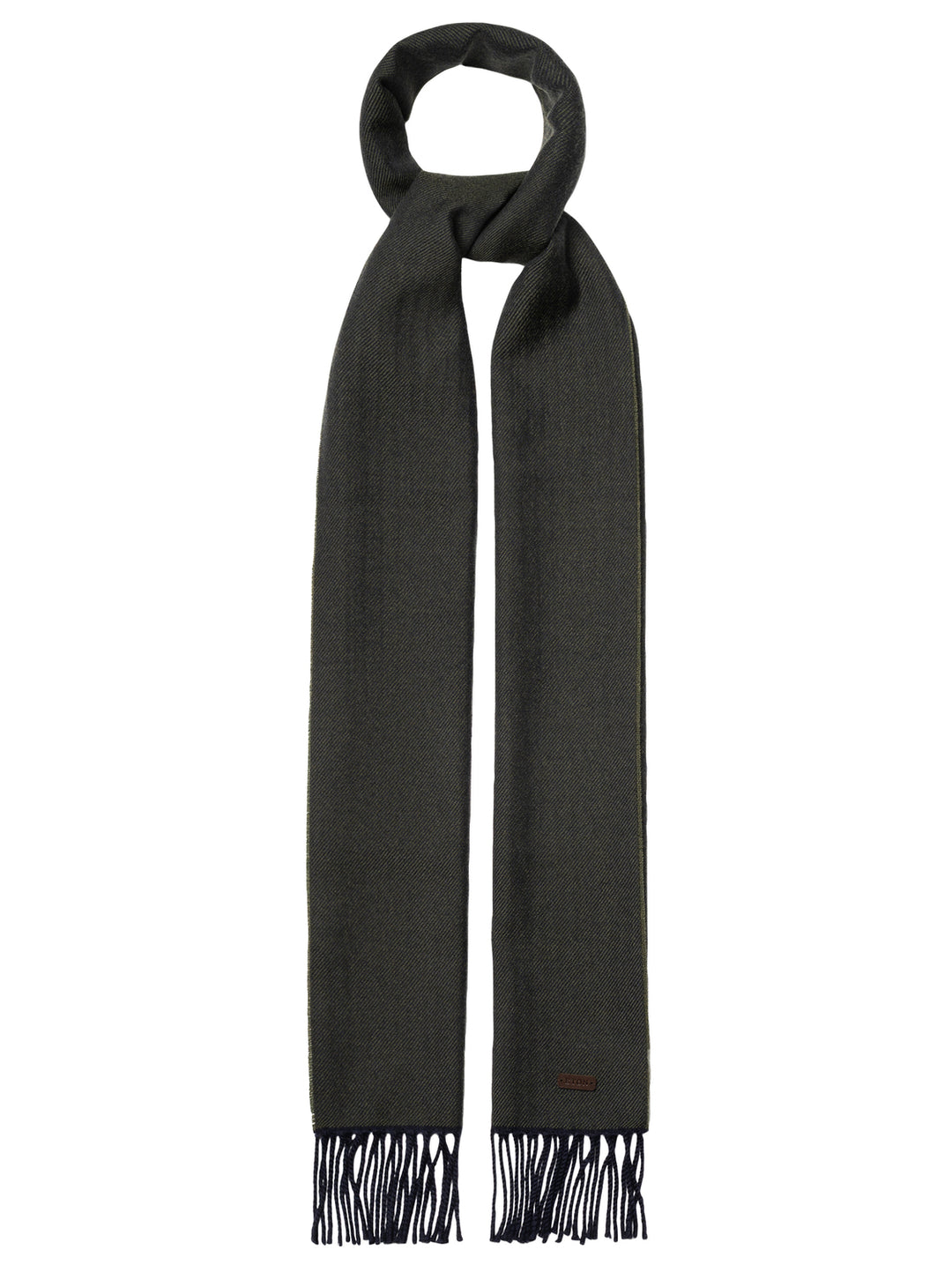 Eton Twill Wollen Sjaal – Groen-100% merino wol-HEREN ACCESSOIRES-Groen