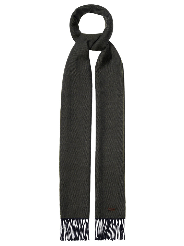Eton Twill Wollen Sjaal – Groen-100% merino wol-HEREN ACCESSOIRES-Groen