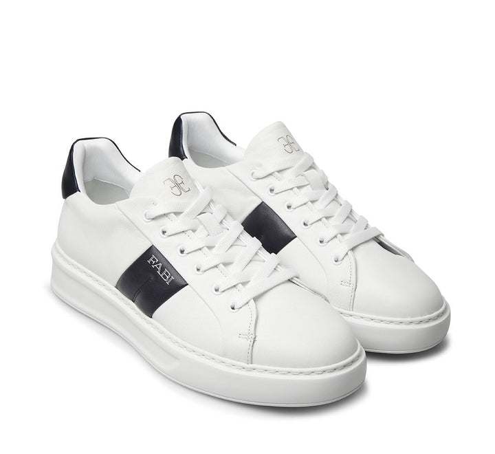 Fabi Leren Sneakers NUBE BIANCO-Leer-HEREN SCHOENEN & RIEMEN-Wit