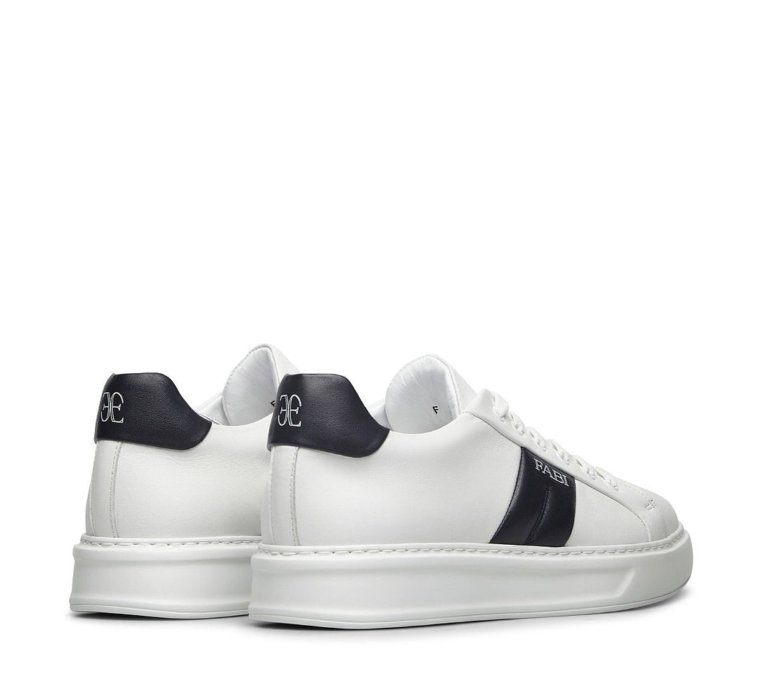 Fabi Leren Sneakers NUBE BIANCO-Leer-HEREN SCHOENEN & RIEMEN-Wit
