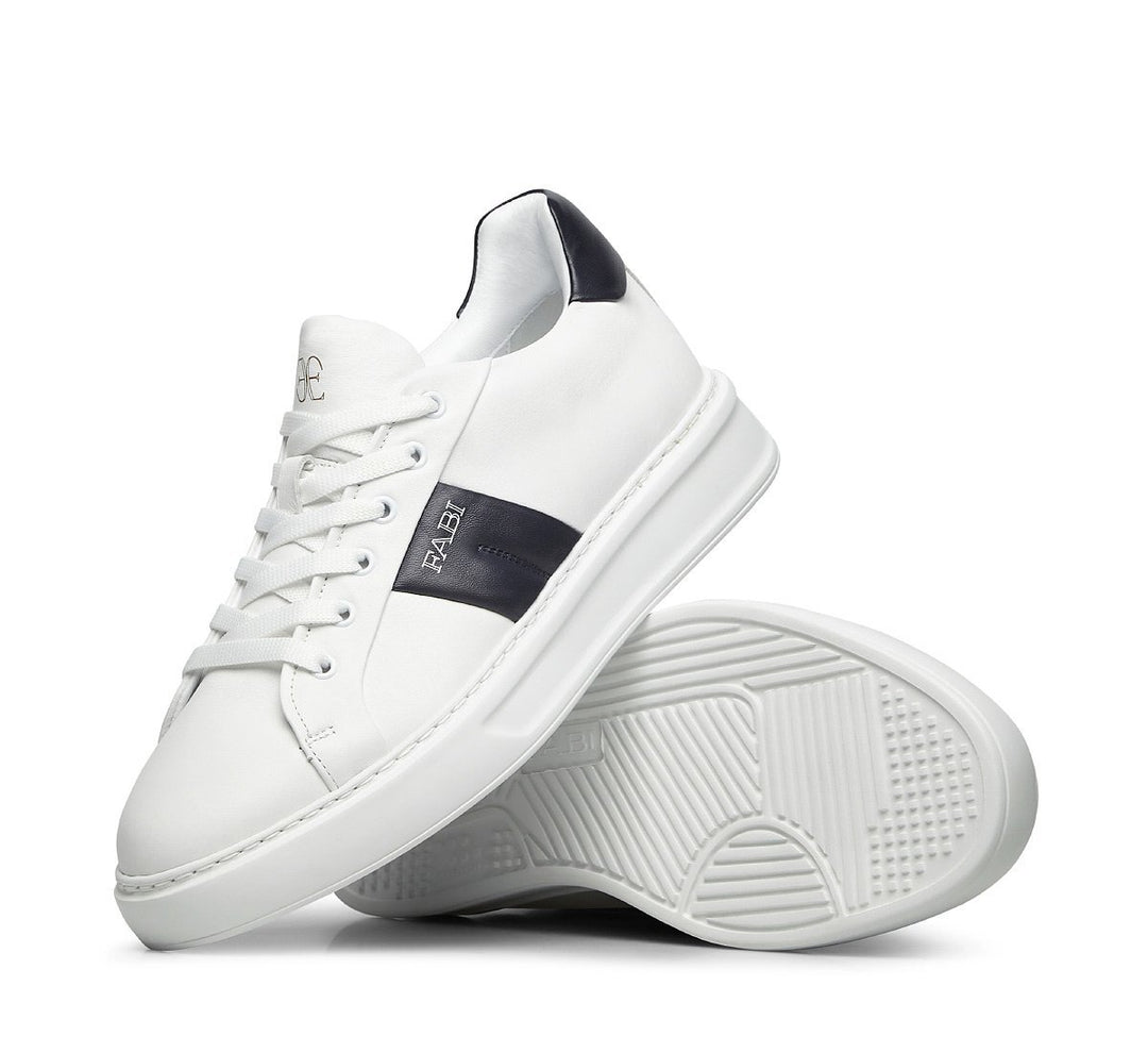 Fabi Leren Sneakers NUBE BIANCO-Leer-HEREN SCHOENEN & RIEMEN-Wit