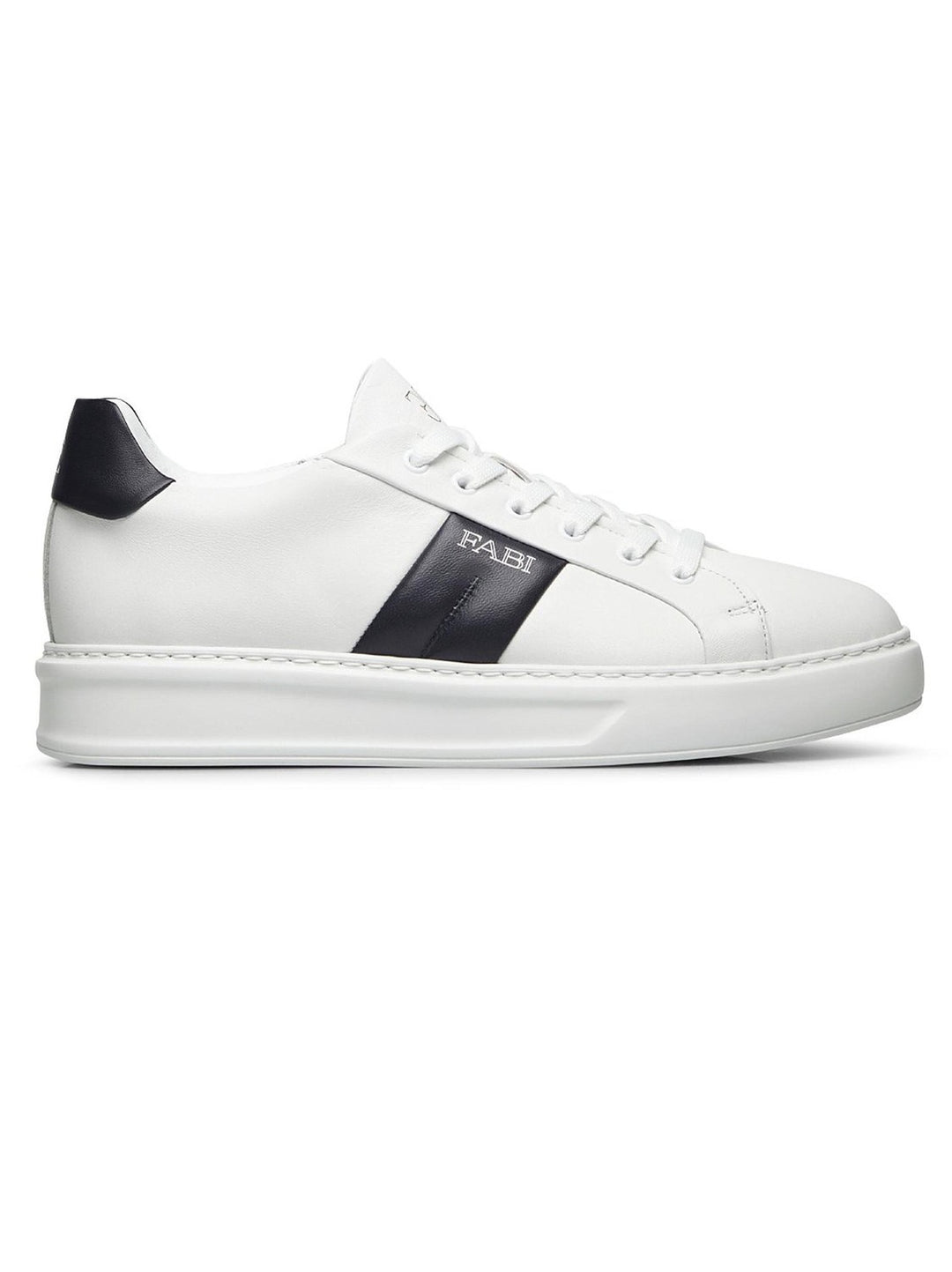 Fabi Leren Sneakers NUBE BIANCO-Leer-HEREN SCHOENEN & RIEMEN-Wit