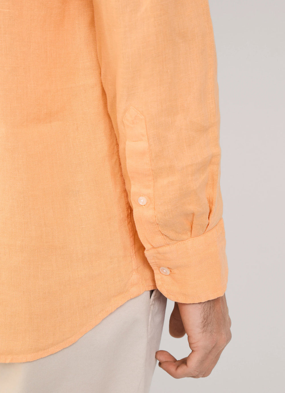 Faconnable regular fit linnen shirt-100% Linnen-HEREN SHIRTS-Oranje