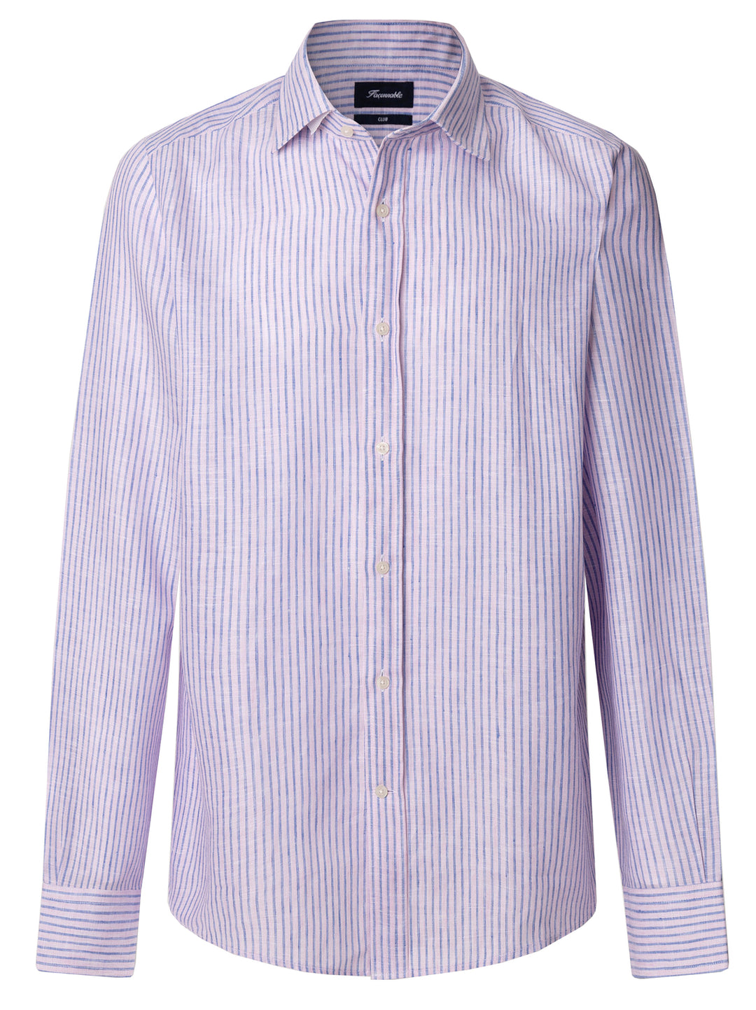 Faconnable Regular Fit Linnen Shirt – Paars-100% linnen-HEREN SHIRTS-Paars