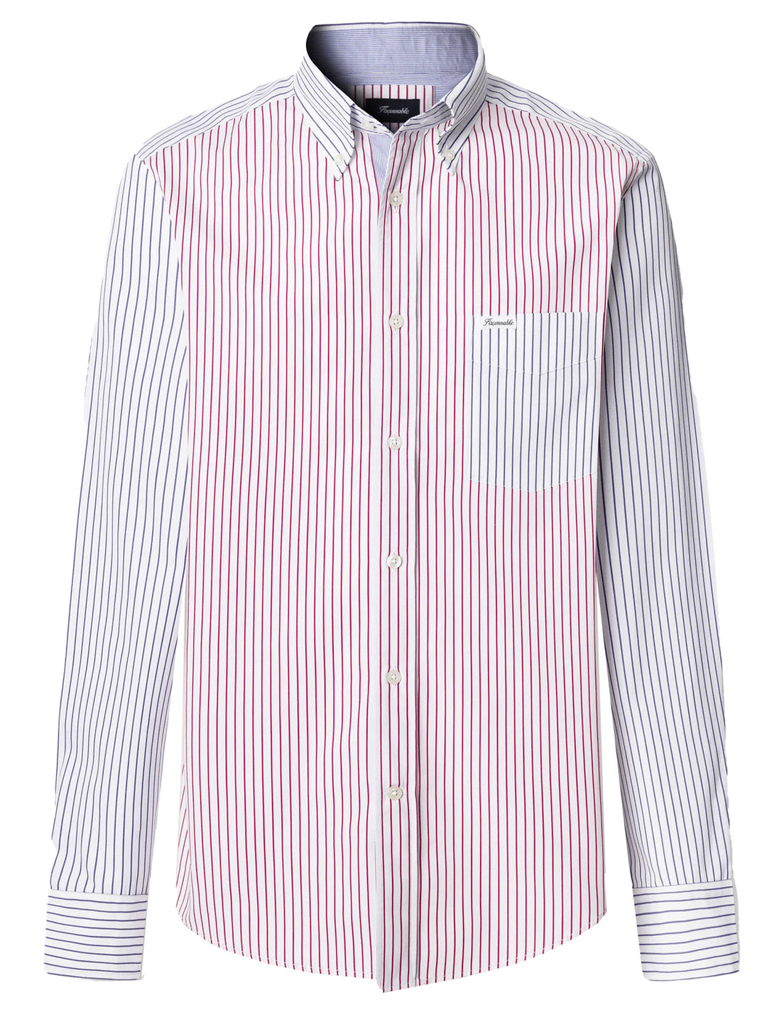 Faconnable regular fit poplin shirt-100% Katoen-HEREN SHIRTS-Rood