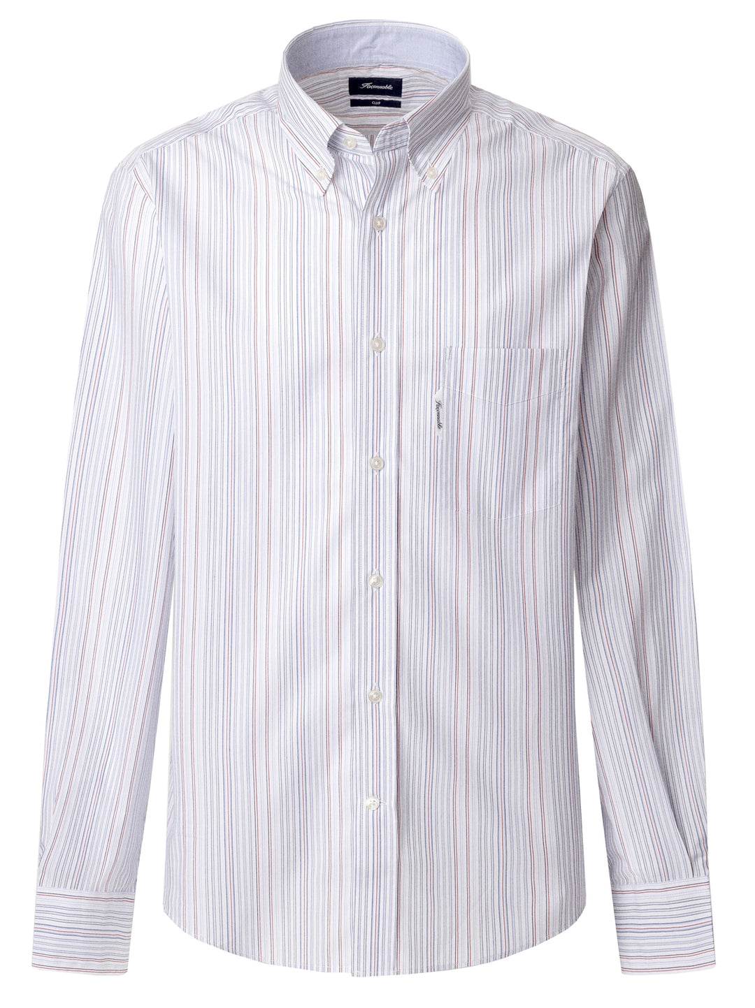 Faconnable Regular Fit Striped Poplin Shirt – blau-100% katoen-HEREN SHIRTS-Blauw