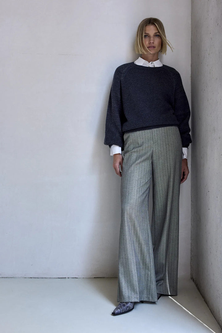 Femmes du Sud Amore Lurex Pantalon – Zwart-61% polyester, 34% viscose, 3% elasthan, 2% metaal-DAMES BROEKEN-Zwart