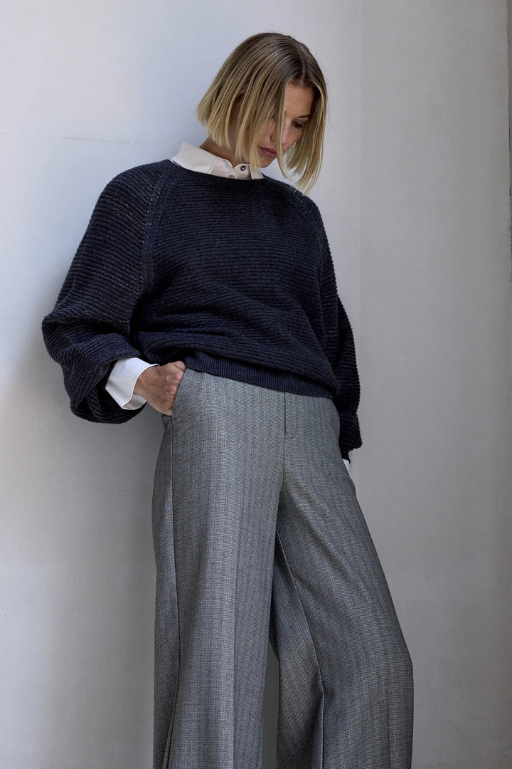 Femmes du Sud Amore Lurex Pantalon – Zwart-61% polyester, 34% viscose, 3% elasthan, 2% metaal-DAMES BROEKEN-Zwart