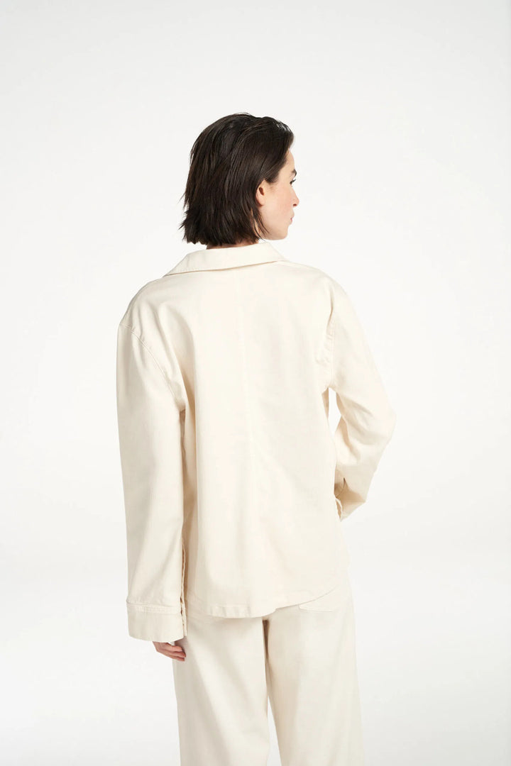Femmes du Sud blouse courtnee off white-98% katoen, 2% polyamide-DAMES TOPS & BLOUSES-Room