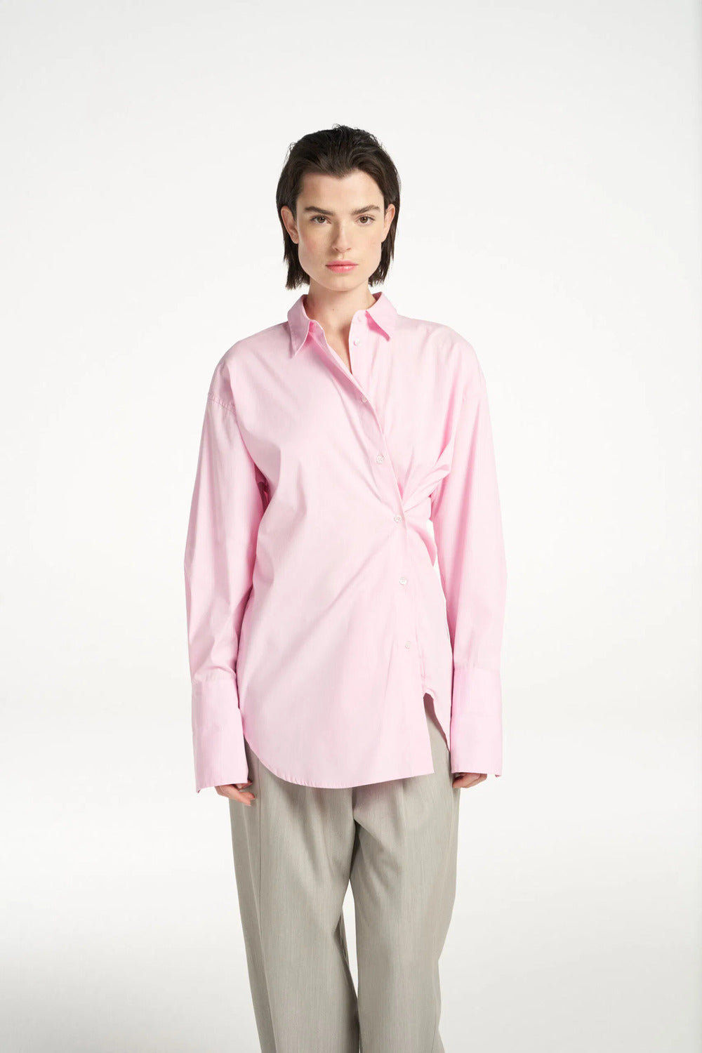 Femmes du Sud blouse fabien light pink-96% katoen | 4% elasthan-DAMES TOPS & BLOUSES-Roze