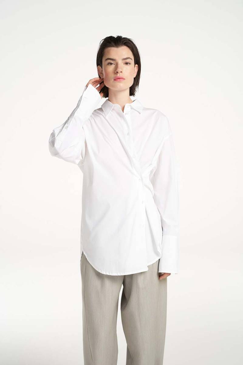 Femmes du Sud blouse fabien white-96% katoen | 4% elasthan-DAMES TOPS & BLOUSES-Wit