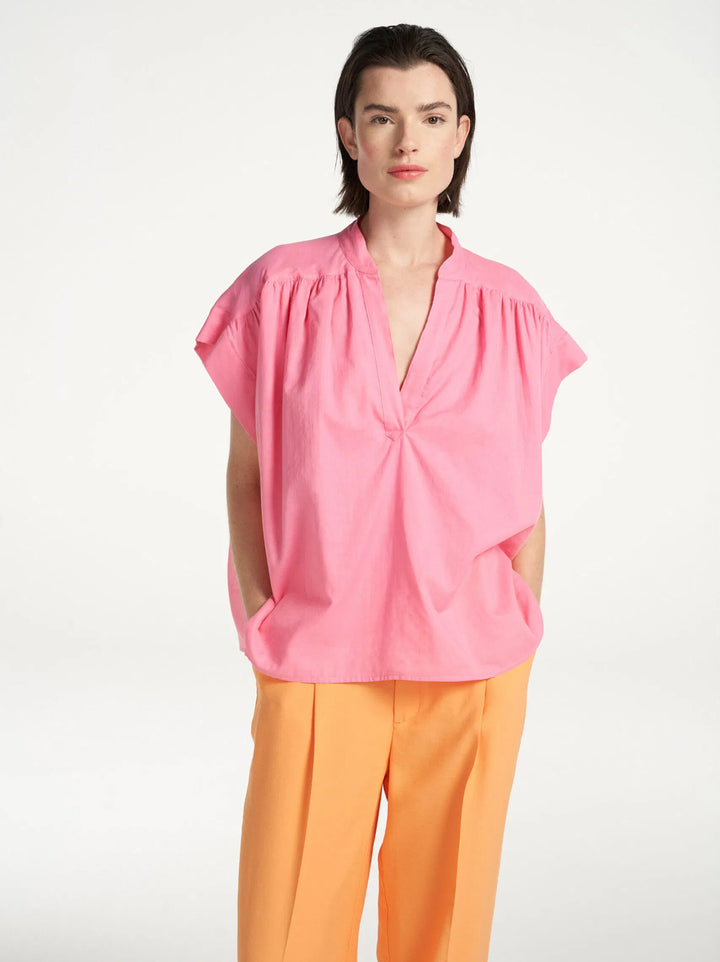 Femmes Du Sud Blouse Isadore Bright Pink-Kwaliteit: 90% viscose | 10% polyester-DAMES TOPS & BLOUSES-Roze