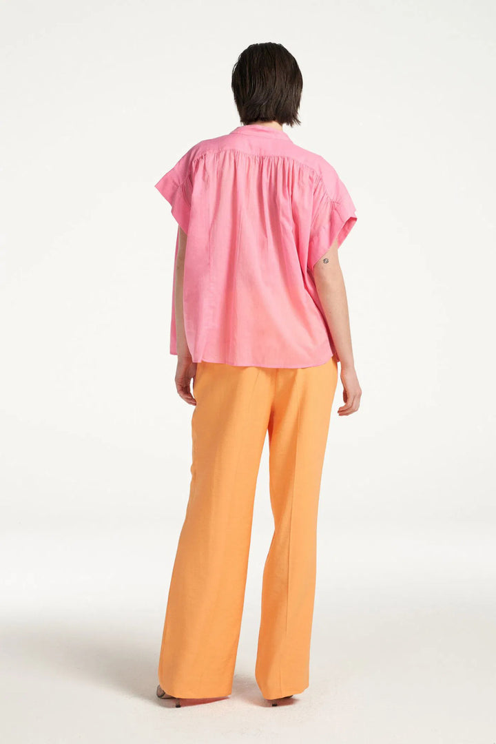 Femmes Du Sud Blouse Isadore Bright Pink-Kwaliteit: 90% viscose | 10% polyester-DAMES TOPS & BLOUSES-Roze