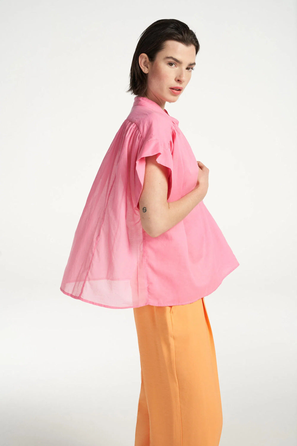 Femmes Du Sud Blouse Isadore Bright Pink-Kwaliteit: 90% viscose | 10% polyester-DAMES TOPS & BLOUSES-Roze