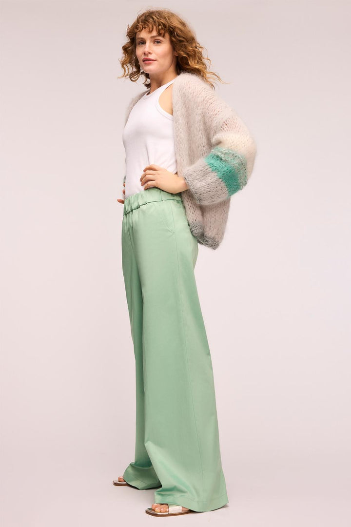 Femmes Du Sud broek Adeline-55% polyester, 42% katoen, 3% elasthaan-DAMES BROEKEN-Groen