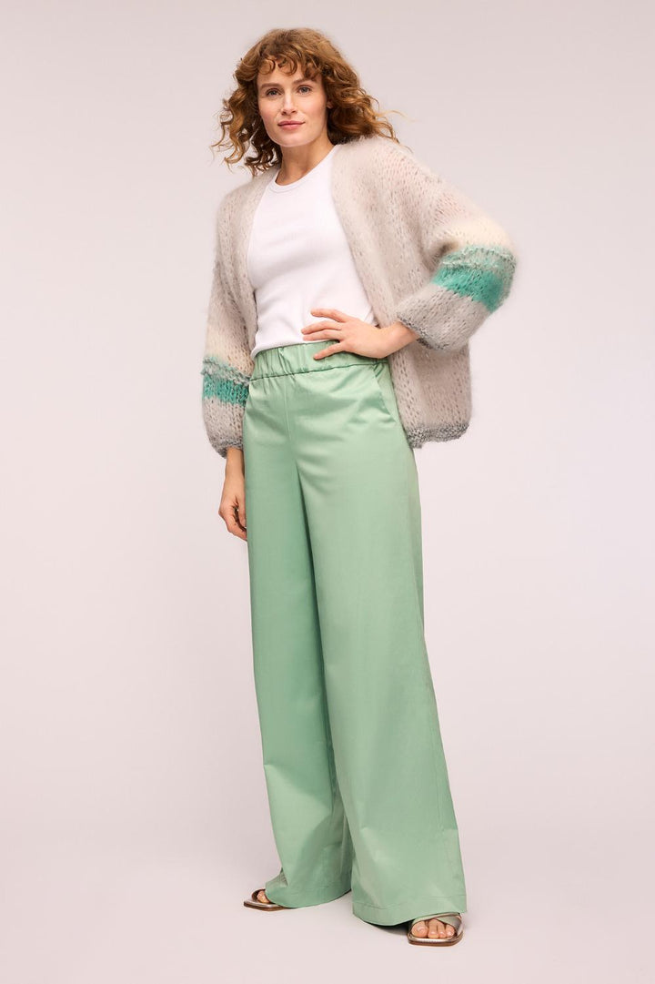 Femmes Du Sud broek Adeline-55% polyester, 42% katoen, 3% elasthaan-DAMES BROEKEN-Groen