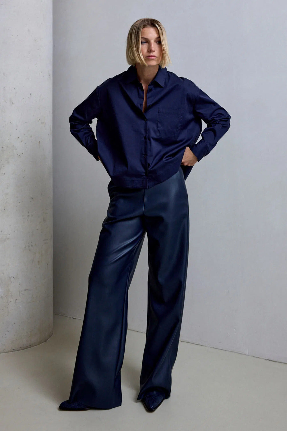 Femmes Du Sud Delphine Pantalon – Navy-100PU-DAMES BROEKEN-Blauw