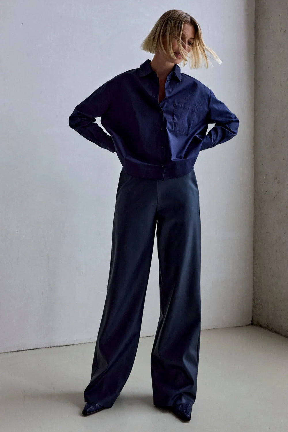 Femmes Du Sud Delphine Pantalon – Navy-100PU-DAMES BROEKEN-Blauw