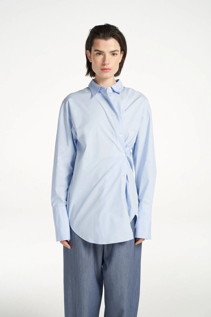 Femmes Du Sud Fabien Blouse – Licht blauw-96% katoen, 4% lycra-DAMES TOPS & BLOUSES-Blauw