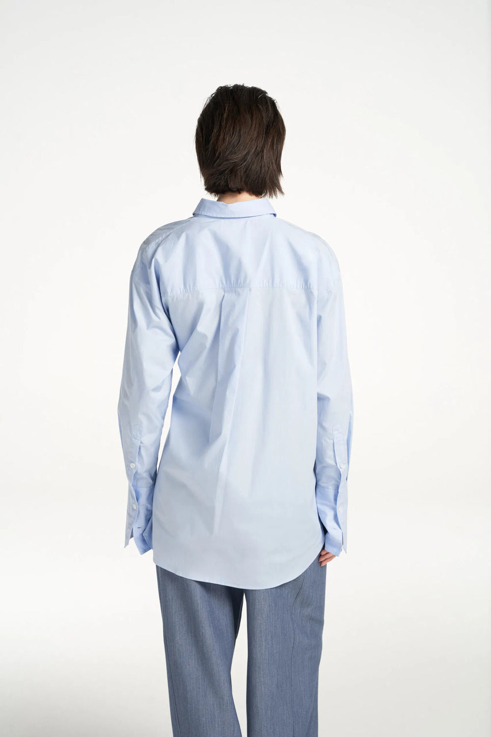 Femmes Du Sud Fabien Blouse – Licht blauw-96% katoen, 4% lycra-DAMES TOPS & BLOUSES-Blauw