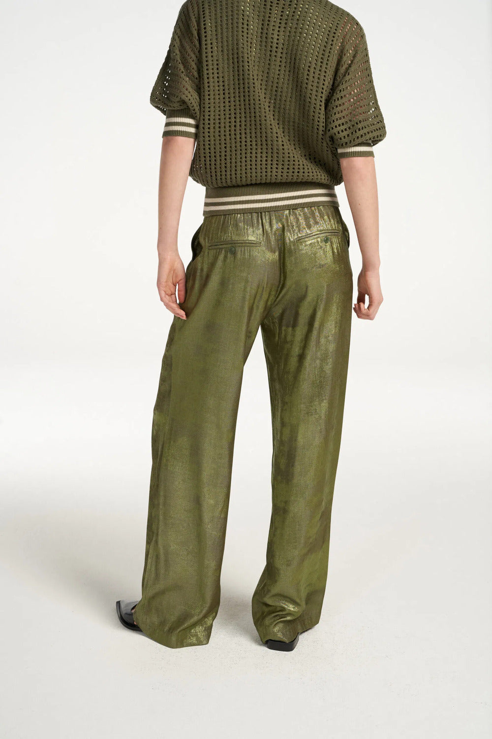 Femmes du Sud Florine Shimmer Army-Kwaliteit: 60% polyester | 40% viscose-DAMES BROEKEN-Groen