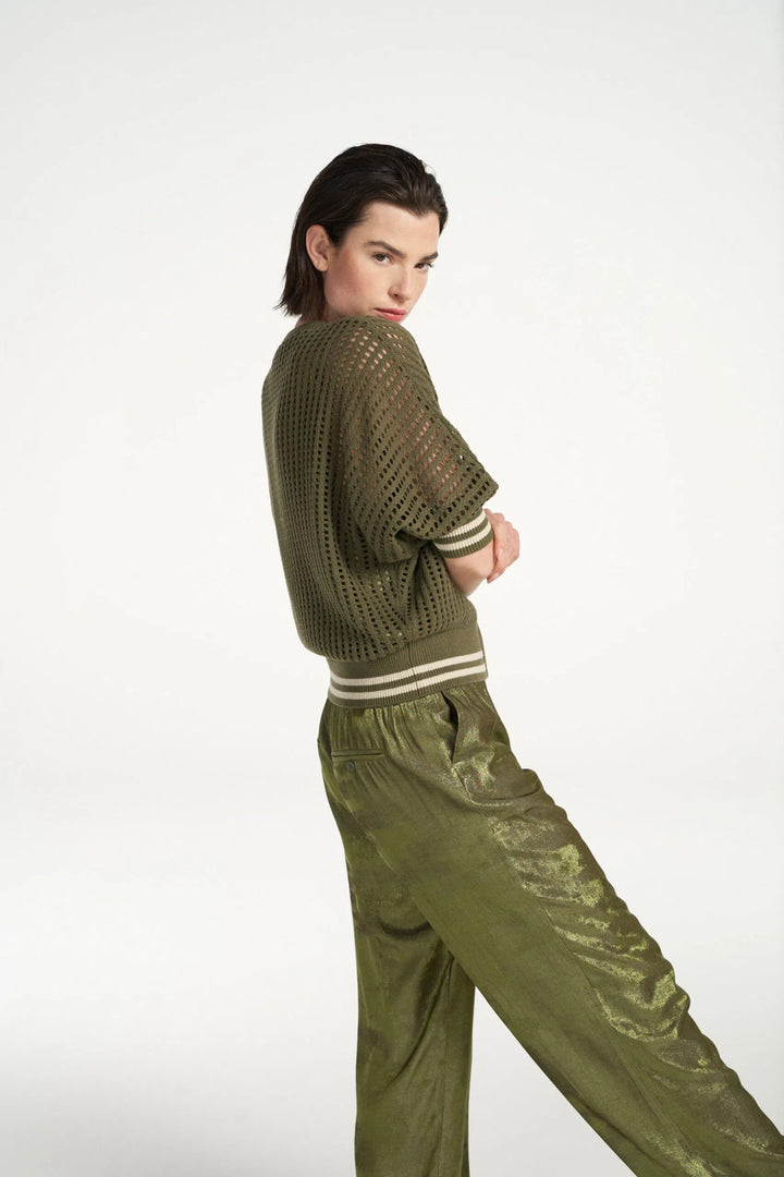 Femmes du Sud Florine Shimmer Army-Kwaliteit: 60% polyester | 40% viscose-DAMES BROEKEN-Groen