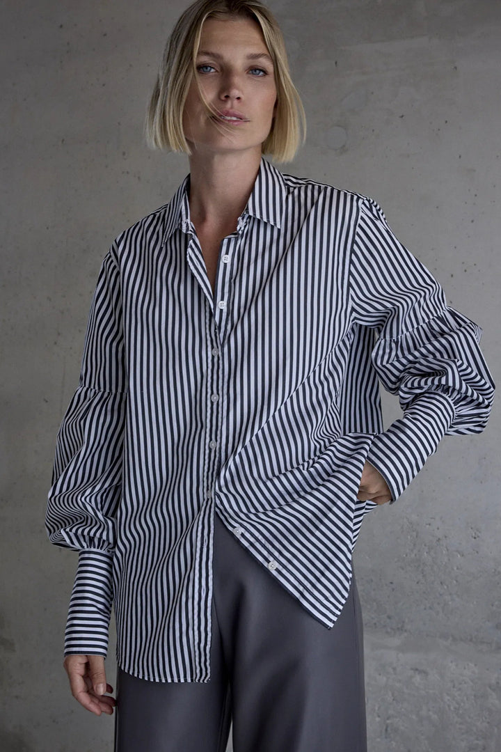 Femmes du Sud Marceline Blouse – Zwart-100% katoen-DAMES TOPS & BLOUSES-Zwart