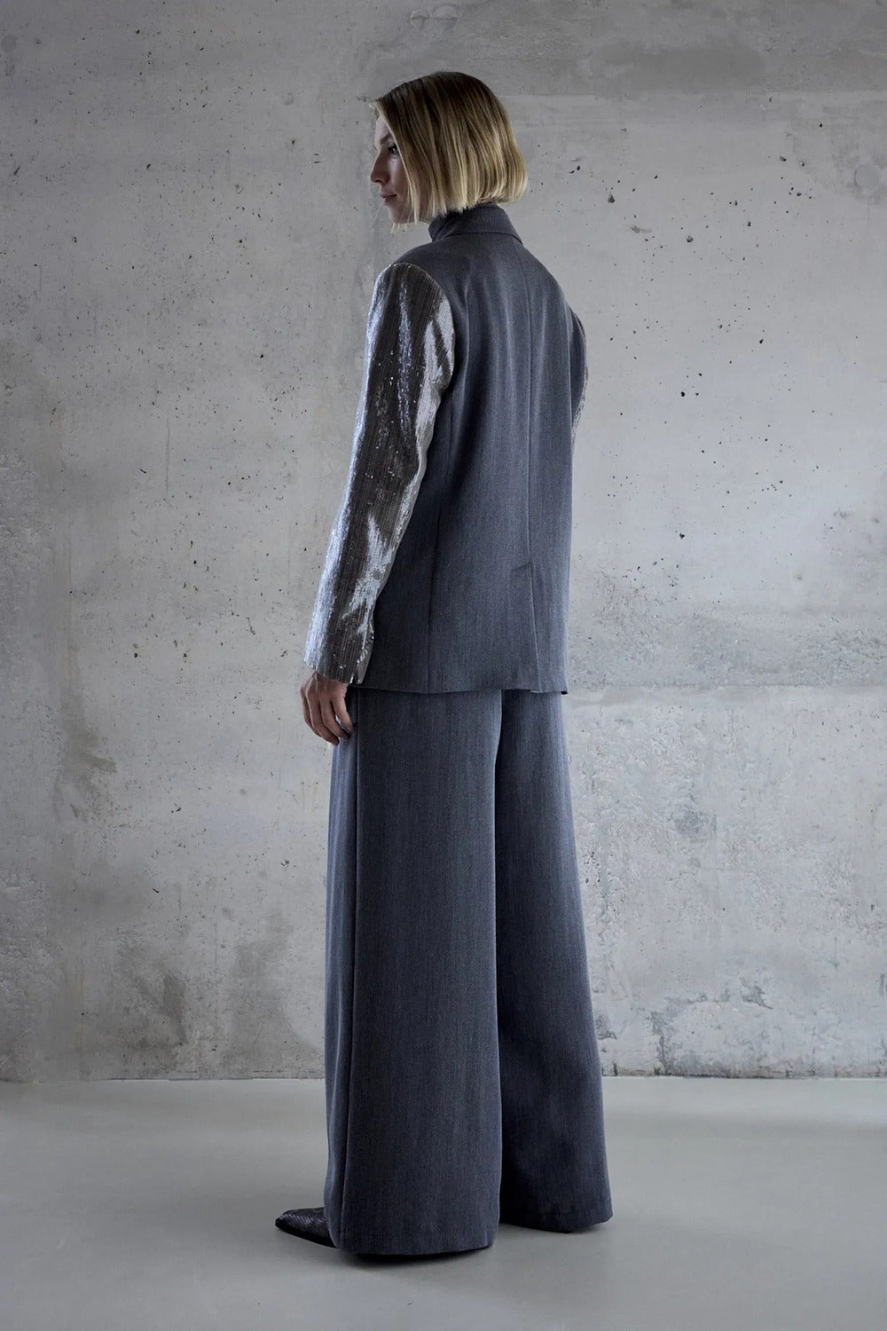 Femmes du Sud Odila Pantalon – Grijs-74% polyester, 23% viscose, 3% elastaan-DAMES BROEKEN-Grijs