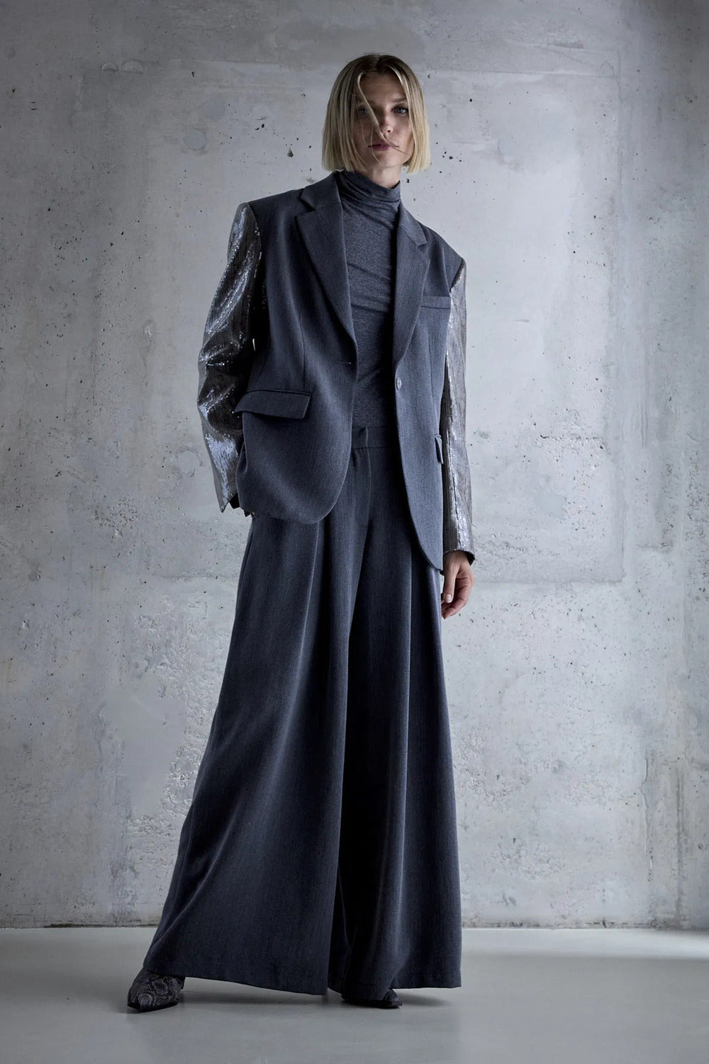 Femmes du Sud Odila Pantalon – Grijs-74% polyester, 23% viscose, 3% elastaan-DAMES BROEKEN-Grijs