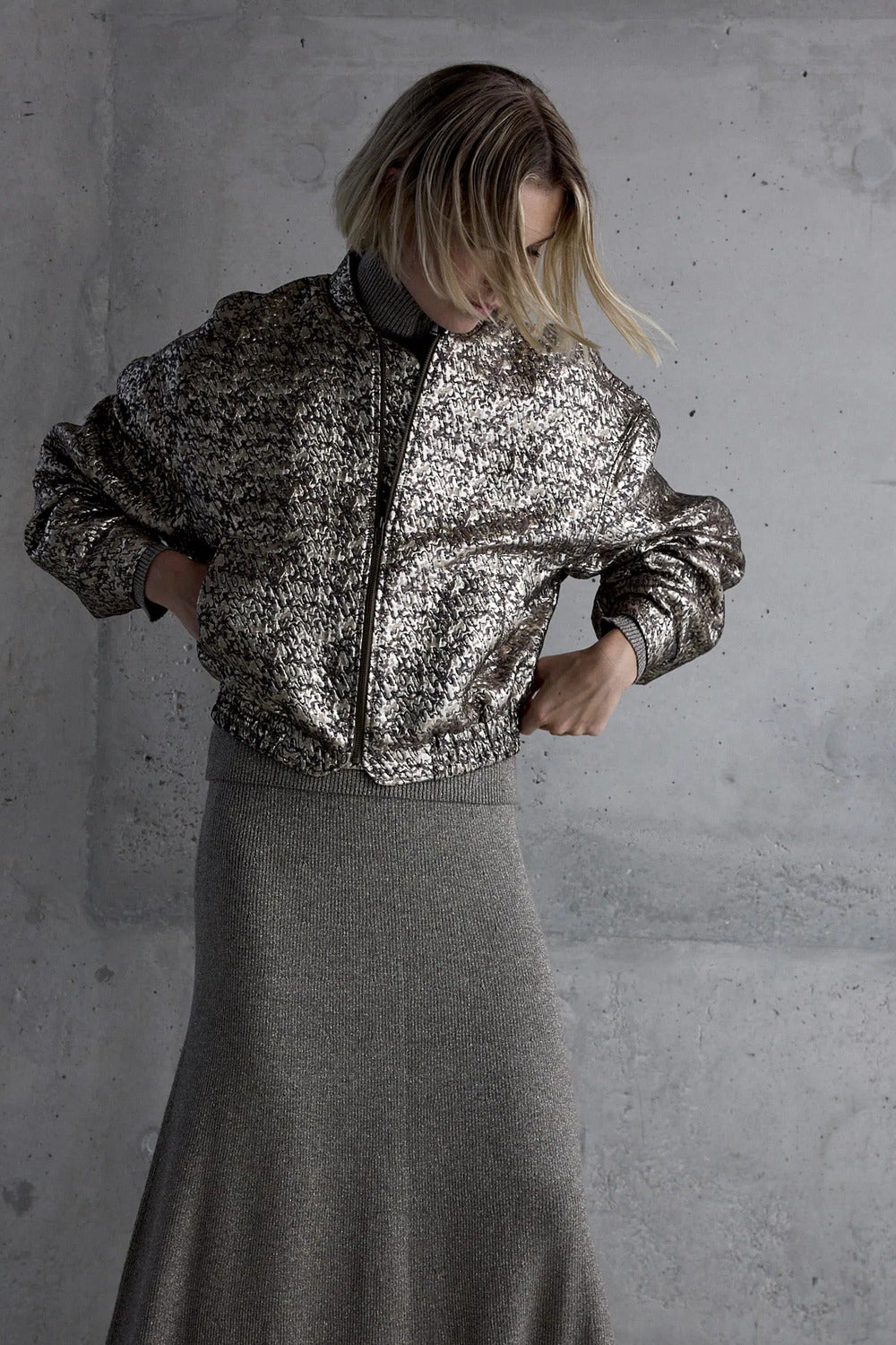 Femmes du Sud Paige Metallic Jacket – Bruin-77% Polyesther-termic, 12% MTF, 11% polyamide-DAMES JASSEN & JACKS-Bruin